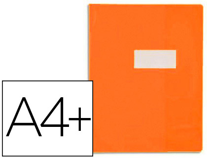 PROTGE-CAHIER ELBA STRONG LINE PVC CRISTAL 15/100E RABATS PORTE-TIQUETTE ET TIQUETTE 240X320MM COLORIS ORANGE