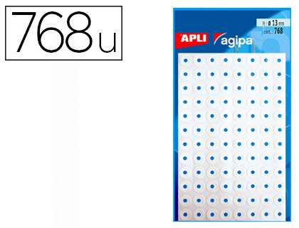 OEILLET ADHSIF APLI AGIPA FORMAT 13MM RENFORCEMENT DOCUMENTS PERFORS POCHETTE 768 UNITS