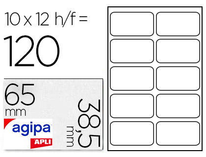 TIQUETTE ADHSIVE APLI AGIPA COLIER 38.5X65MM POCHETTE 120 UNITS