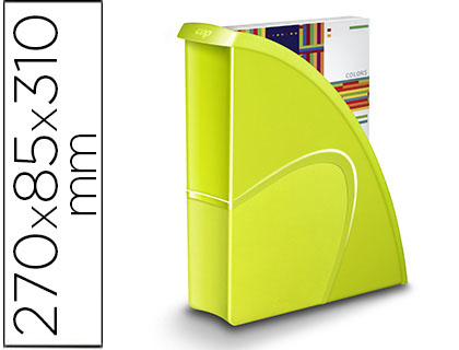PORTE-REVUES CEP GLOSS POLYSTYRNE ANTICHOC CAPACIT 700F TOUS DOCUMENTS 24X32CM 270X85X310MM COLORIS VERT ANIS