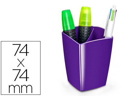 POT  CRAYONS CEP GLOSS 2 COMPARTIMENTS POLYSTYRNE ANTICHOC BONNE STABILIT RECTANGULAIRE 74X74X95MM COLORIS VIOLET