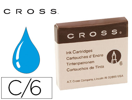 CARTOUCHE COURTE CROSS SPCIFIQUE STYLOS-PLUMES CROSS ENCRE BLEUE NON EFFACABLE ETUI DE 6 UNITES