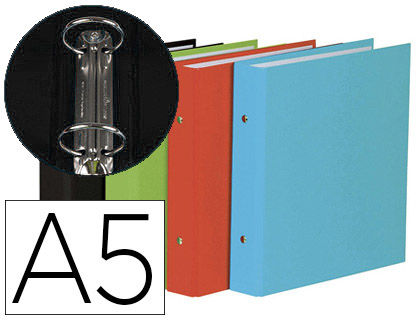 CLASSEUR ELBA NORMANDIE 2 ANNEAUX 30MM COUVERTURE RIGIDE CARTE PELLICULE 170X220MM DOS 40MM COLORIS ASSORTIS