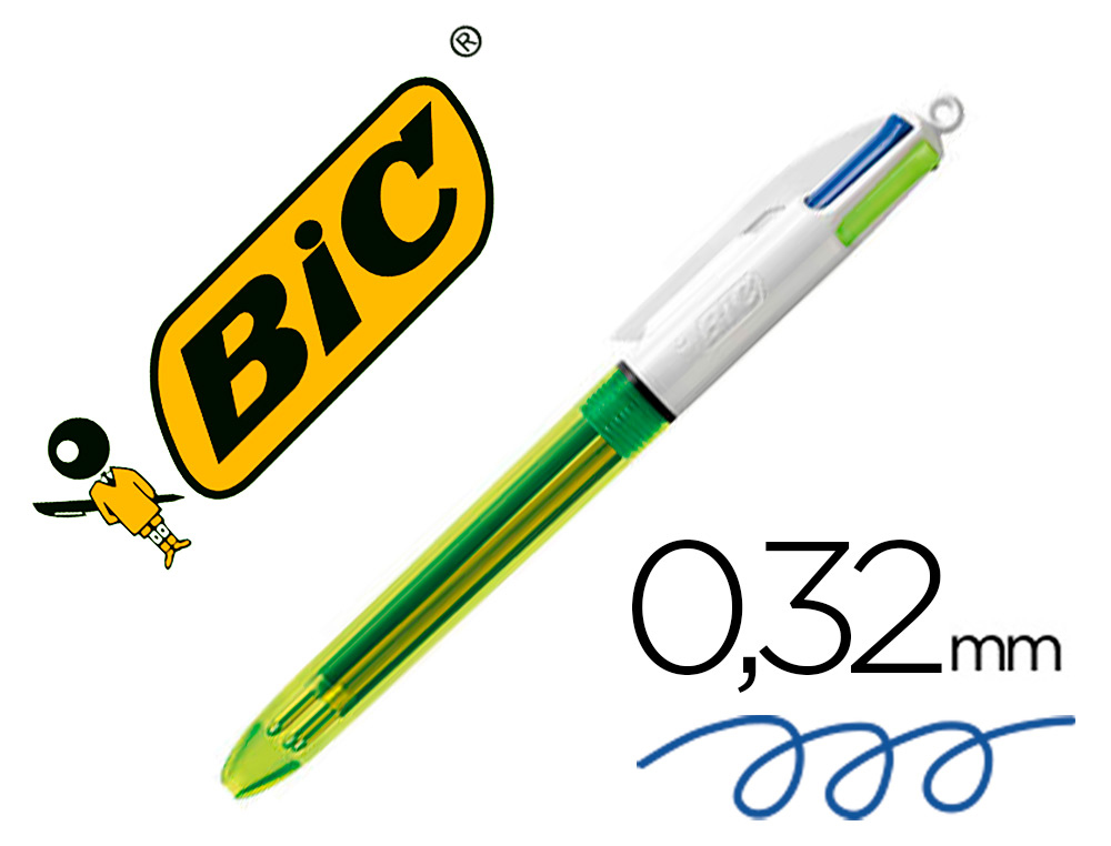 Stylo 4 couleurs Grip PRO rechargeable BIC