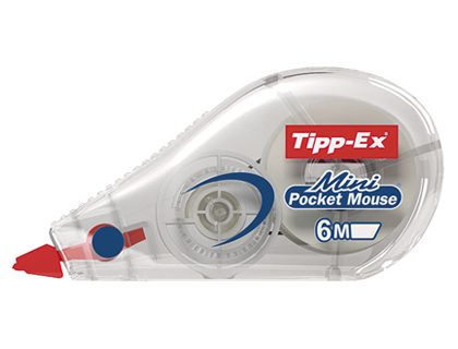 CORRECTEUR TIPP-EX MINI POCKET MOUSE DVIDOIR MINI RUBAN 5MMX6M CORPS TRANSPARENT.
