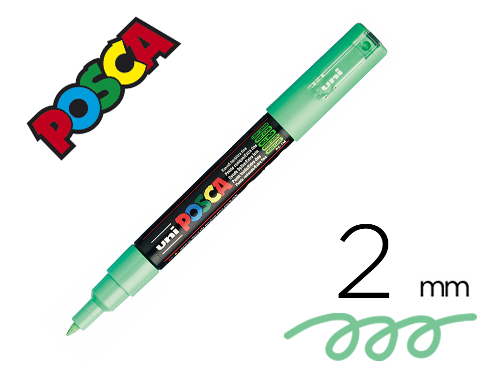 MARQUEUR PEINTURE POINTE PINCEAU POSCA PC1MC VERT      CLAIR