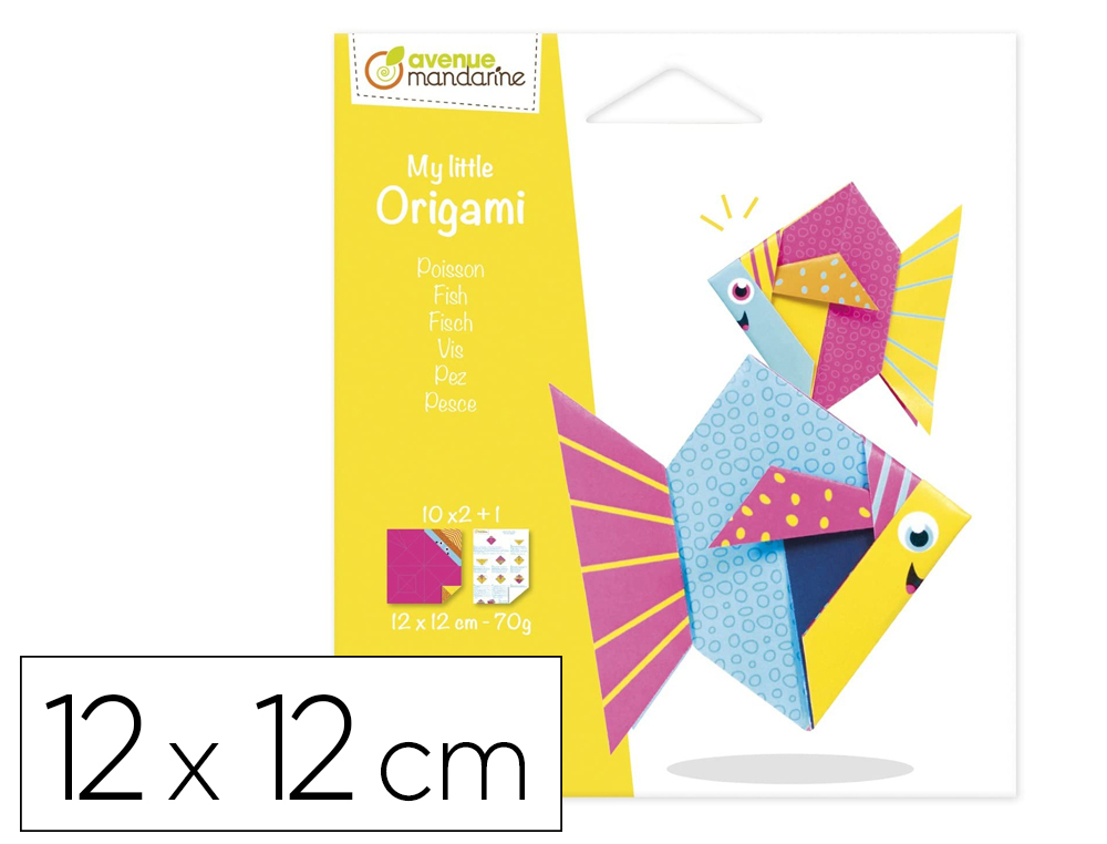 MY LITTLE ORIGAMI AVENUE MANDARINE MODELE POISSON      12X12CM 70G 20 FEUILLES