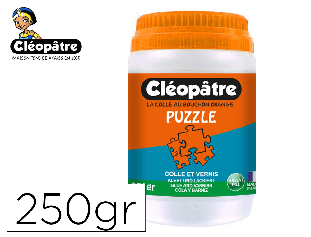 FOUROT BUREAUTIQUE  COLLE CLEOPATRE VERNIS PUZZLE TOUS SUPPORTS PLATS  EMBOUT PRECIS FLACON 250GR