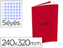 CAHIER CONQUERANT CLASSIQUE AGRAFE 240X320MM 96 PAGES     SEYES 90G COUVERTURE CARTE    RECYCLEE COLORIS ROUGE