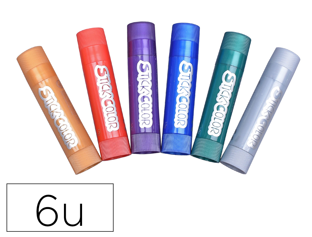 BATON GOUACHE STICK'COLOR SOLIDE TOUS SUPPORTS COLORIS  METALLISE ASSORTIS BOITE 6    UNITES
