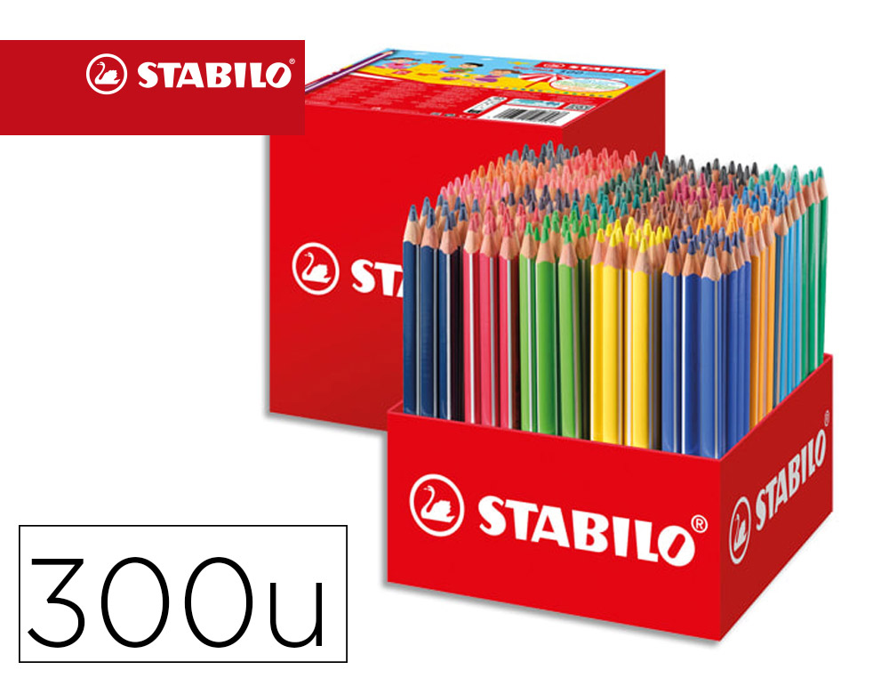 STABILO Maxi Schoolpack de 300 crayons de couleur Trio - Boîte en carton