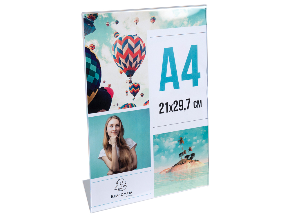 PORTE-VISUEL EXACOMPTA ACRYLIQUE INCLINE VERTICAL A4 COLORIS CRISTAL