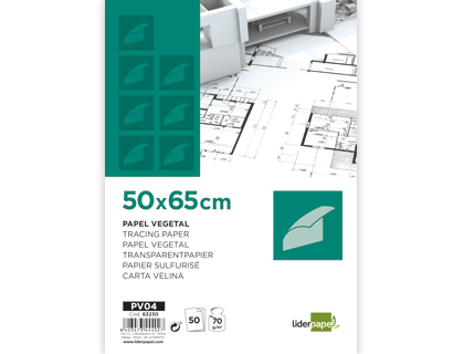 PAPIER CALQUE LIDERPAPEL 50X65CM 70G/M2 VEGETAL