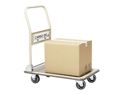 CHARIOT PLIANT SAFETOOL 2 ROUES FIXES 2 PIVOTANTES PLATEAU 48X74CM DOSSIER RABATTABLE TAPIS CAOUTCHOUC ANTIDRAPANT