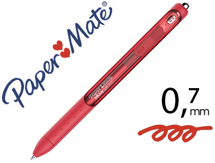 STYLO-BILLE PAPER MATE INKJOY GEL RTRACTABLE CRITURE MOYENNE 0.3MM ENCRE DOUCE GRIP COLORIS ROUGE