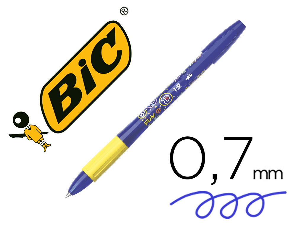 STYLO-BILLE BIC GELOCITY ILLUSION POINTE MOYENNE 0.7MM ENCRE GEL EFFAABLE ET RECHARGEABLE COLORIS BLEU