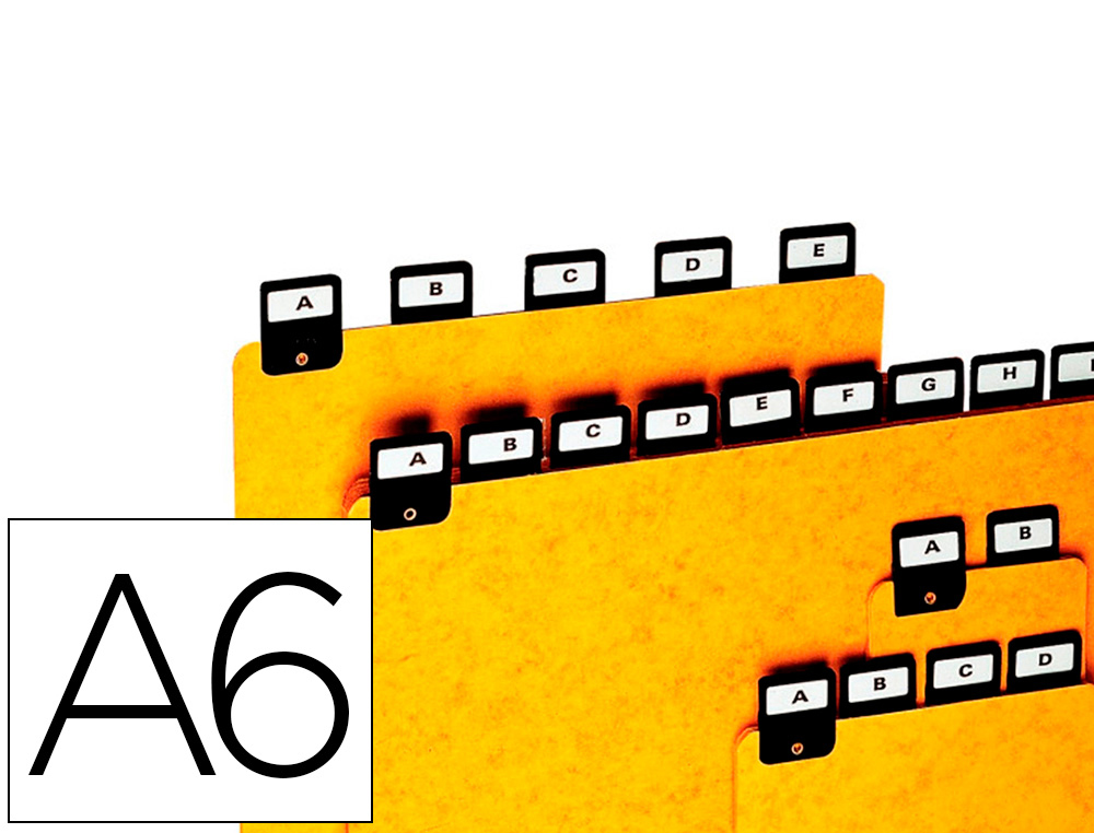 INTERCALAIRE COUTAL H150X100MM POUR FICHES FORMAT A6 ALPHABTIQUE HORIZONTAL