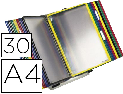 KIT PUPITRE DE TABLE TARIFOLD MTAL A4 AVEC 30 POCHES COLORIS ASSORTIS