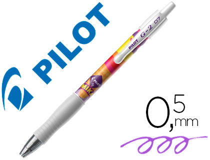 STYLO-BILLE PILOT G2 7 MIKA DITION LIMITE GLACE CRITURE MOYENNE ENCRE GEL RTRACTABLE CORPS TRANSLUCIDE VIOLET