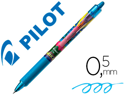 ROLLER PILOT FRIXION BALL CLICKER 0.7 MIKA DITION LIMITE BOUGIE CRITURE MOYENNE 0.5MM ENCRE TURQUOISE EFFAABLE