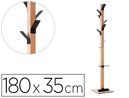 PORTE-MANTEAUX PAPERFLOW EASYCLOTH AVEC BASE 8 PATRES POLYSTYRNE ACIER CHROM HAUTEUR 180CM + PORTE-PARAPLUIES NOIR