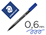 STYLO-FEUTRE STAEDTLER LUMOCOLOR PERMANENT POINTE FINE 0.6MM MULTI-SUPPORTS SCHAGE IMMDIAT RSISTANT EAU COLORIS BLEU