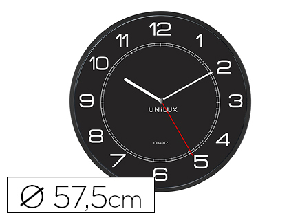 HORLOGE UNILUX MEGA IDALE GRANDS ESPACES PILE 1,5V AA FOURNIE LISIBILIT 180 MTRES CHIFFRES BLANCS FOND NOIR