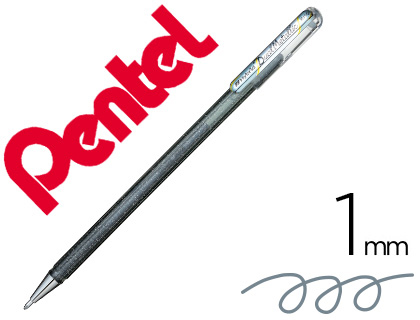 ROLLER GEL PENTEL HYBRID DUAL METALLIC POINTE BILLE 1MM EFFETS COULEUR SELON ANGLE ENCRE COLORIS ARGENT
