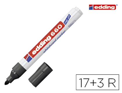 MARQUEUR EDDING E660 TABLEAU BLANC RECHARGEABLE POINTE OGIVE TRAC 1.5/3MM ENCRE CAP-OFF PACK 17 UNITS + 3 GRATUITS