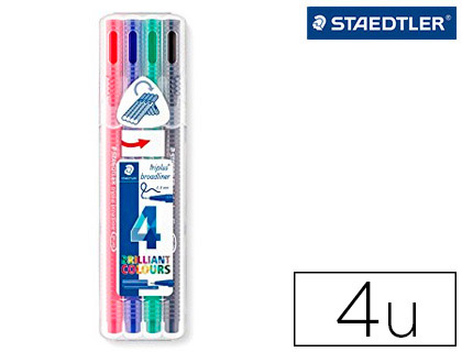 ESPACE PAPETERIE  STYLO-FEUTRE STAEDTLER TRIPLUS BROADLINER 338 ÉCRITURE  ET COLORIAGE POINTE MOYENNE 0.8MM ENCRE DRY SAFE COLORIS NOIR