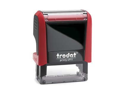 TIMBRE TRODAT PRINTY 4911 MONTURE SEULE 38X14MM 3 LIGNES MAXIMUM COLORIS NOIR ROUGE BLEU