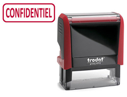 FORMULE COMMERCIALE TRODAT XPRINT CONFIDENTIEL EMPREINTE 44X15MM ENCRAGE AUTOMATIQUE RECHARGEABLE ENCRE ROUGE