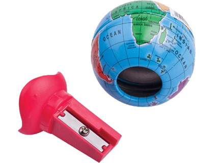 TAILLE-CRAYON MAPED GLOBE RÉSERVOIR 1 USAGE COLORIS ASSORTIS