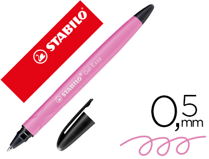 ROLLER GEL STABILO EXXX EFFAABLE PAR FROTTEMENT POINTE MOYENNE TRAC 0.5MM CAPUCHON CLIP COLORIS ROSE