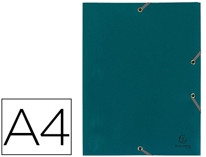 CHEMISE EXACOMPTA POLYPROPYLNE 4/10E OPAQUE CO 3 RABATS LASTIQUES A4+ 240X320MM COLORIS VERT