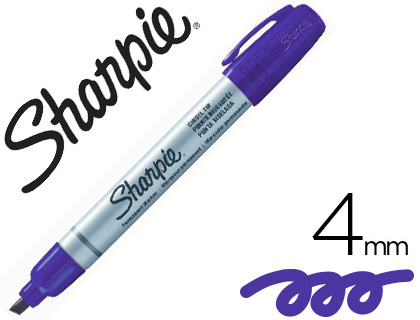 MARQUEUR SHARPIE PERMANENT POINTE BISEAUTE FINE TRAC 1/4MM CORPS MTAL COLORIS BLEU