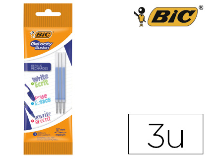 BIC Gel-ocity Illusion Stylo Gel Effaçable Pointe Moyenne (0,7 mm