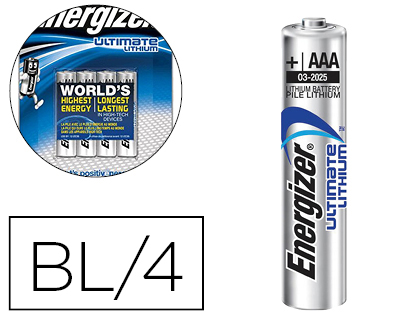 Ultimate AAA piles lithium, 4 unités – Energizer : Pile et batterie  standard