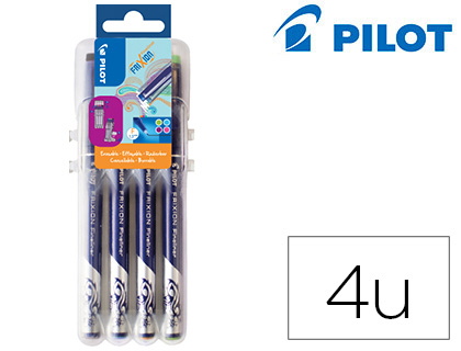 STYLO-FEUTRE PILOT EVOLUTIVE POINTE MOYENNE COLORIS TURQUOISE VERT CLAIR VIOLET ROSE SET DE 4 UNITS