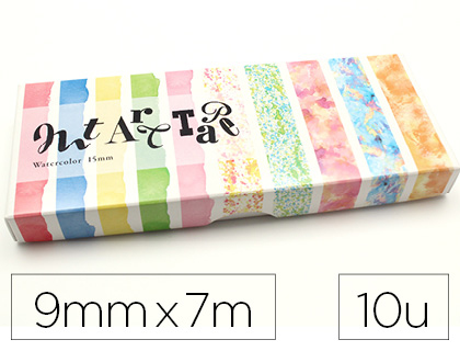 MASKING TAPE OZ INTERNATIONAL ART PALETTE AQUARELLE 9MMX7M BOTE 10 ROULEAUX