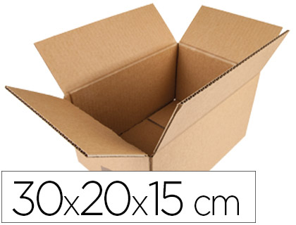 BOTE CARTON Q-CONNECT AMRICAINE 300X200X150MM PLIABLE 4 RABATS CANNELURE 5MM PAISSEUR HAUTE RSISTANCE EMPILEMENT