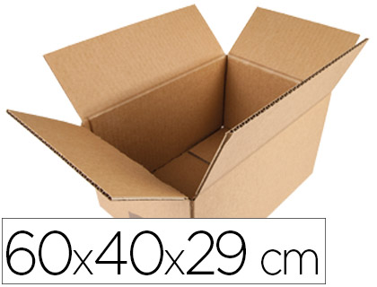 BOTE CARTON Q-CONNECT AMRICAINE 600X400X290MM PLIABLE 4 RABATS CANNELURE 5MM PAISSEUR HAUTE RSISTANCE EMPILEMENT