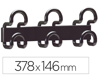 PATRE MURALE UNILUX 3 CROCHETS DOUBLES ABS CICOLAC ROBUSTE ESTHTIQUE SUPPORTE 50KG COLORIS NOIR