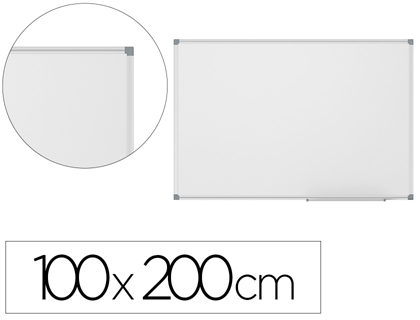 TABLEAU BLANC VANERUM MAILL MAGNTIQUE CADRE ALUMINIUM ANODIS FIXATION MUR 100X200CM