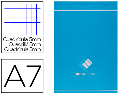 BLOC AGRAF CONQUERANT SEPT A7 7,4X10,5CM COUVERTURE PELLICULLE 100 FEUILLES DTACHABLES 60G 5X5MM COLORIS BLANC
