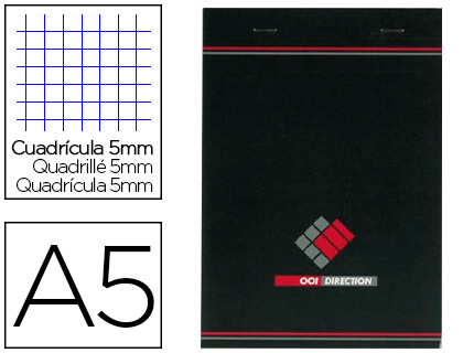 Bloc notes A5 - 70g - 100 feuilles - quadrillé