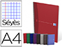 CAHIER SPIRALE OXFORD OFFICE ESSENTIALS COUVERTURE PELLICULE A4 180 PAGES SYS RGLE MARQUE-PAGE COLORIS ASSORTIS