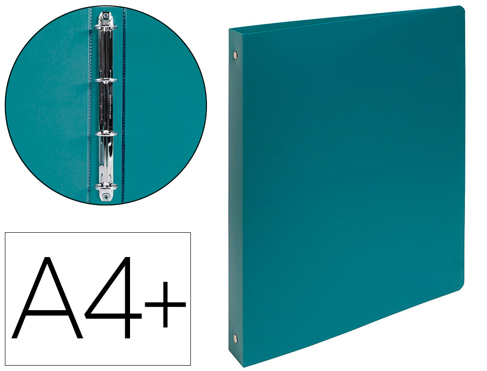 CLASSEUR EXACOMPTA OPAK 4 ANNEAUX 30MM POLYPROPYLNE MAT A4+ 32X26,8CM DOS 4CM COLORIS VERT
