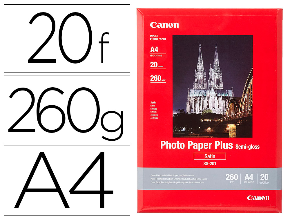 SARL APM  PAPIER CANON JET D'ENCRE SATIN A4 260G/M2 PAQUET 20