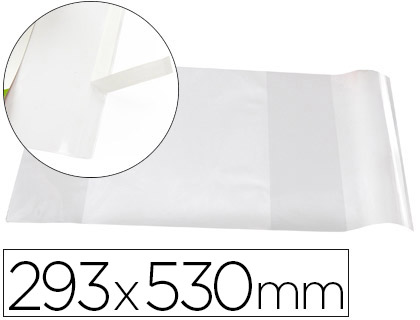 COUVRE-LIVRES LIDERPAPEL N29 PVC TRANSPARENT 13/100E 285X530MM AVEC RABAT ADHSIF ADAPTABLE